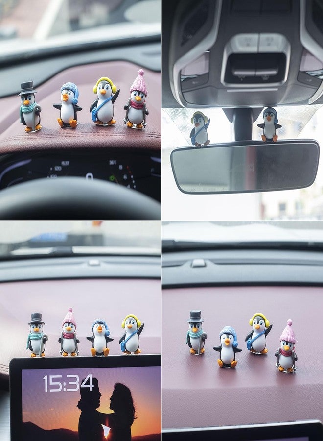 Spiaty Winter Penguin Home, Car and Office Decor Figurine (Small, Multi, Set of 4) - Image 3